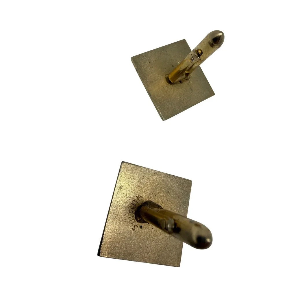 Swank Tie Clip Cufflink Set Mens OS Gold Good Fleur De Lis Vintage MCM Accessory